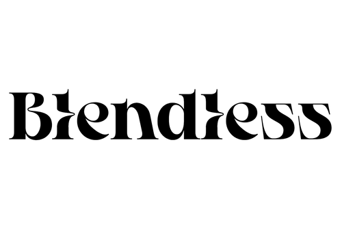 Black 'Blendless' logo on a white background
